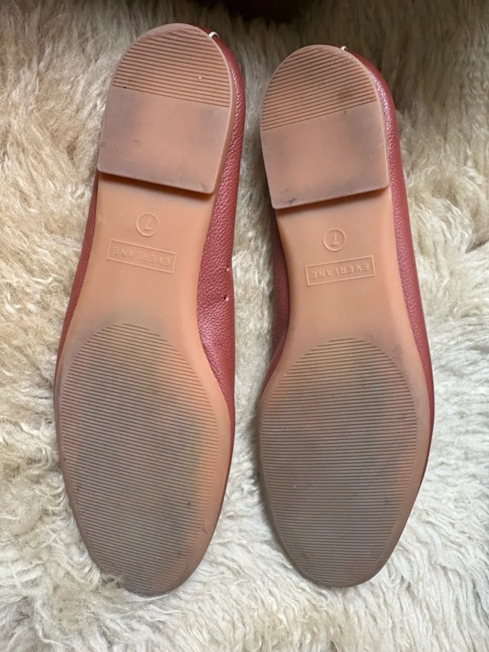 Everlane Pebbled Leather Day Glove Flats in Toasted Almond - Picture 6 of 6